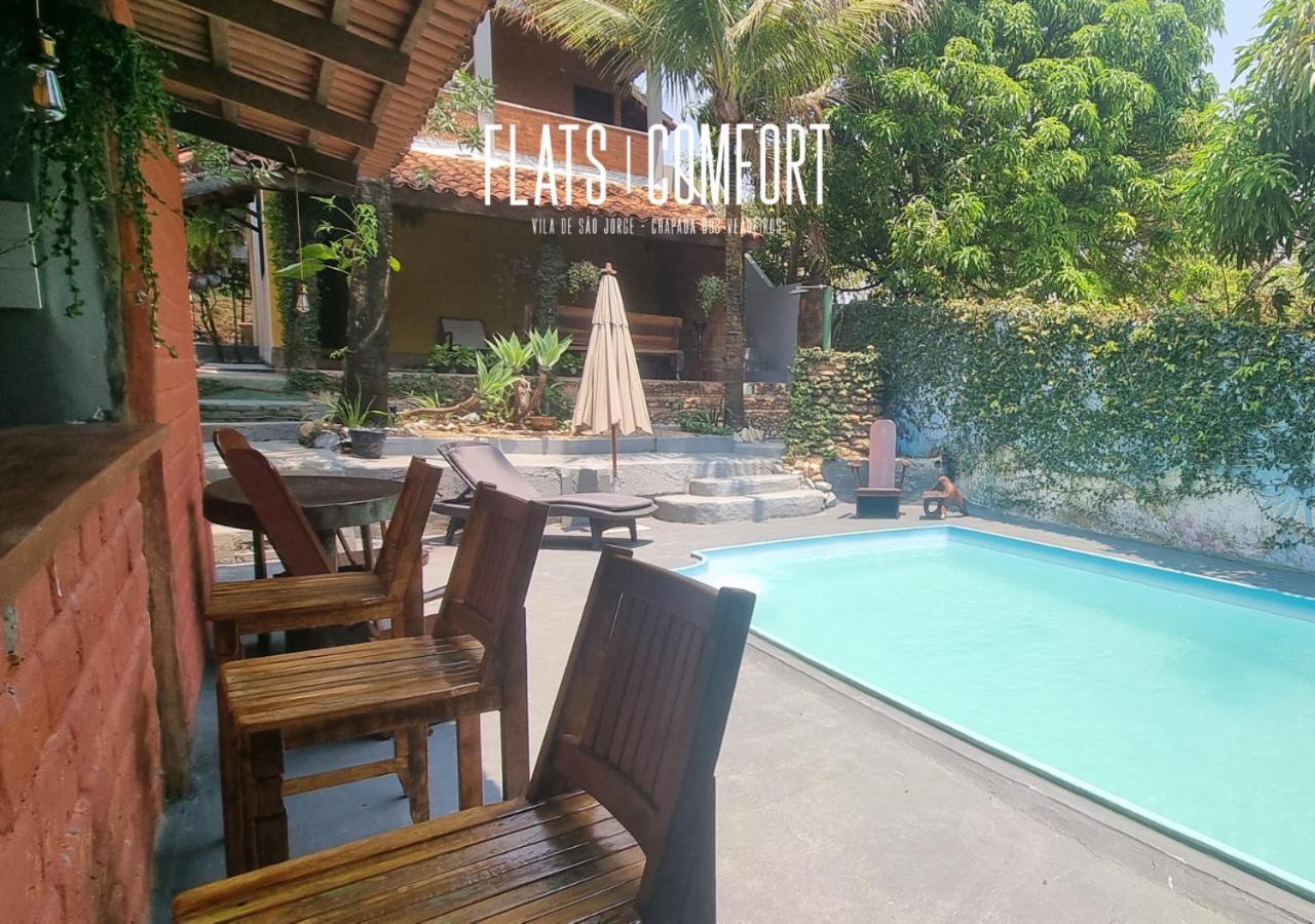 Hotel Novidade Flats Comfort Na Vila De Sao Jorge - Chapada Dos Veadeiros Exteriér fotografie
